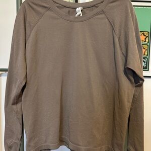 Athleta Taupe & gold flecked Long Sleeve Top